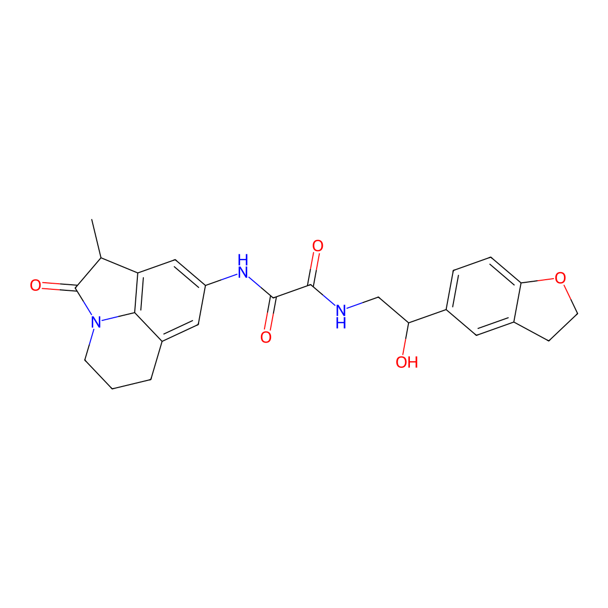 N'-[2-(2,3-dihydro-1-benzofuran-5-yl)-2-hydroxyethyl]-N-{3-methyl-2-oxo-1-azatricyclo[6.3.1.0^{4,12}]dodeca-4,6,8(12)-trien-6-yl}ethanediamide molecular structure, CAS 1421497-78-0