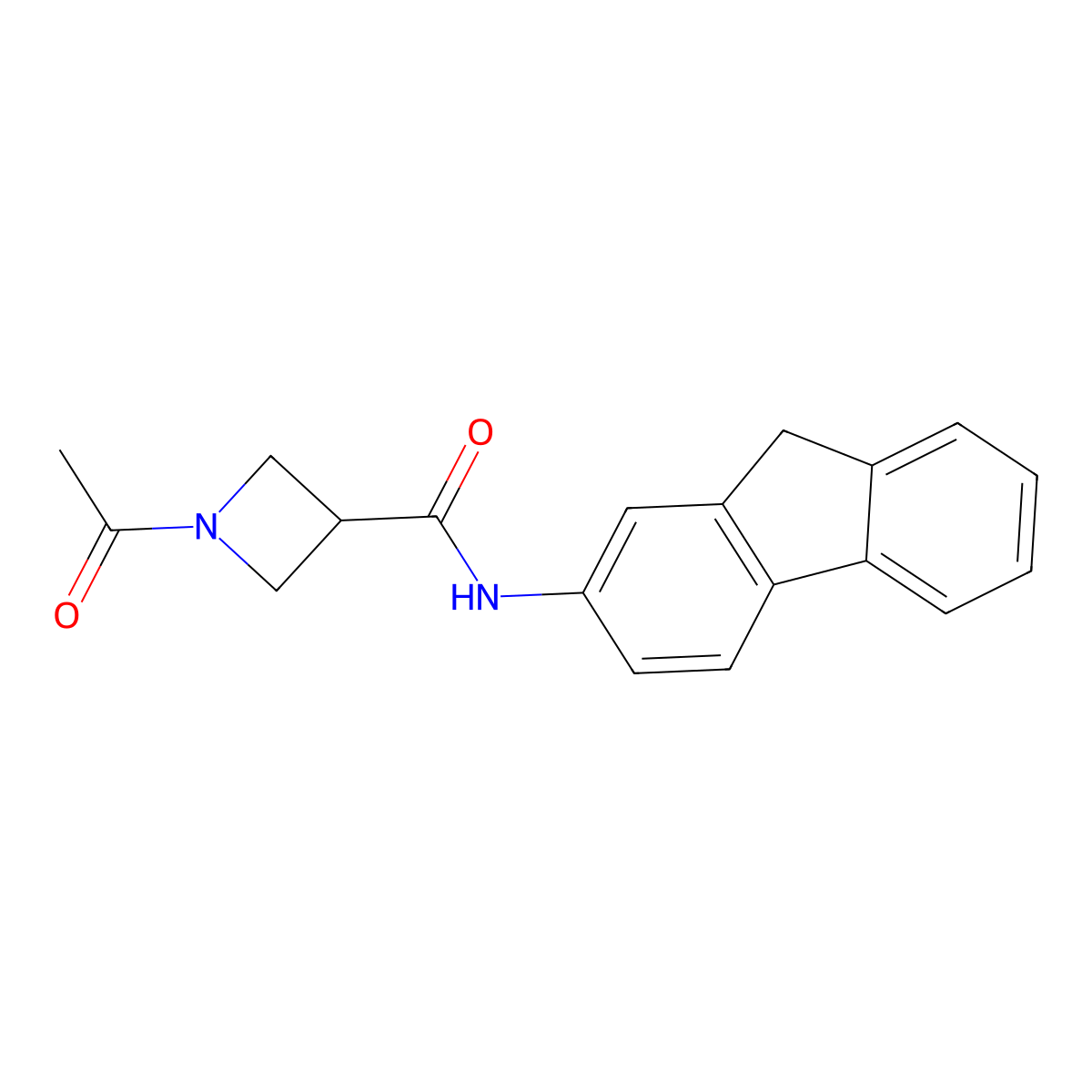 1-acetyl-N-(9H-fluoren-2-yl)azetidine-3-carboxamide molecular structure, CAS 1421497-79-1
