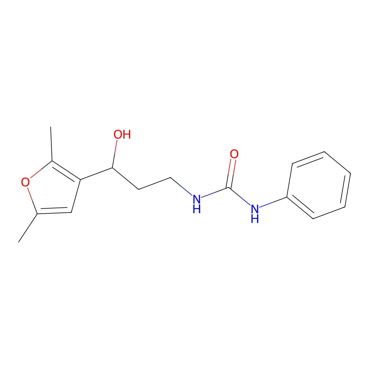 1-(3-(2,5-Dimethylfuran-3-yl)-3-hydroxypropyl)-3-phenylurea molecular structure, CAS 1421497-88-2