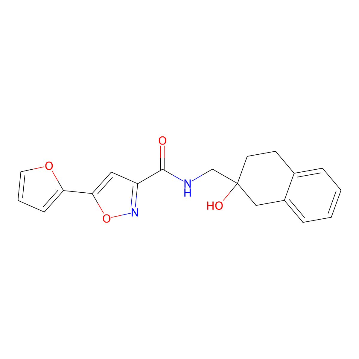 5-(furan-2-yl)-N-((2-hydroxy-1,2,3,4-tetrahydronaphthalen-2-yl)methyl)isoxazole-3-carboxamide molecular structure, CAS 1421497-93-9