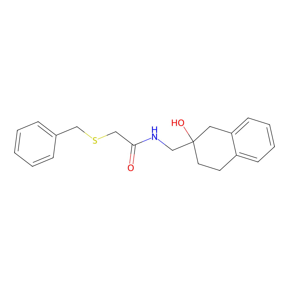 2-(benzylthio)-N-((2-hydroxy-1,2,3,4-tetrahydronaphthalen-2-yl)methyl)acetamide molecular structure, CAS 1421497-99-5