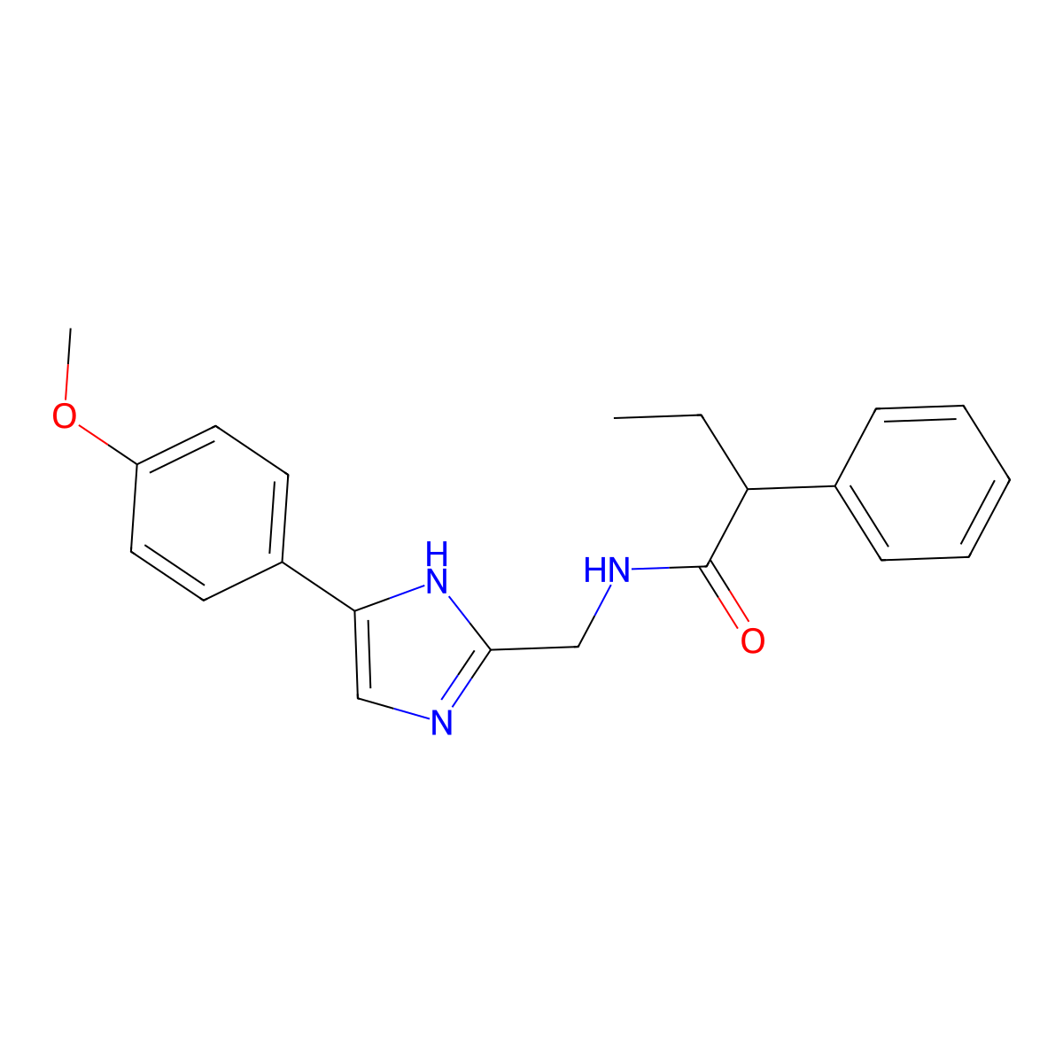 N-((4-(4-methoxyphenyl)-1H-imidazol-2-yl)methyl)-2-phenylbutanamide molecular structure, CAS 1421498-23-8