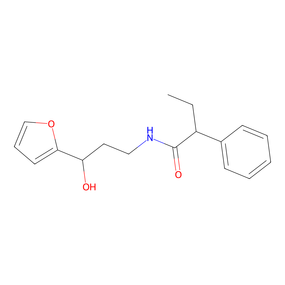 N-[3-(Furan-2-YL)-3-hydroxypropyl]-2-phenylbutanamide molecular structure, CAS 1421498-33-0