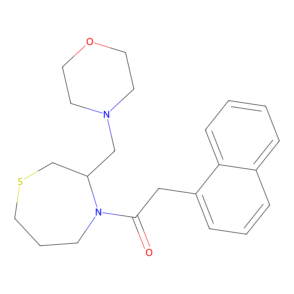 1-(3-(Morpholinomethyl)-1,4-thiazepan-4-yl)-2-(naphthalen-1-yl)ethanone molecular structure, CAS 1421498-39-6