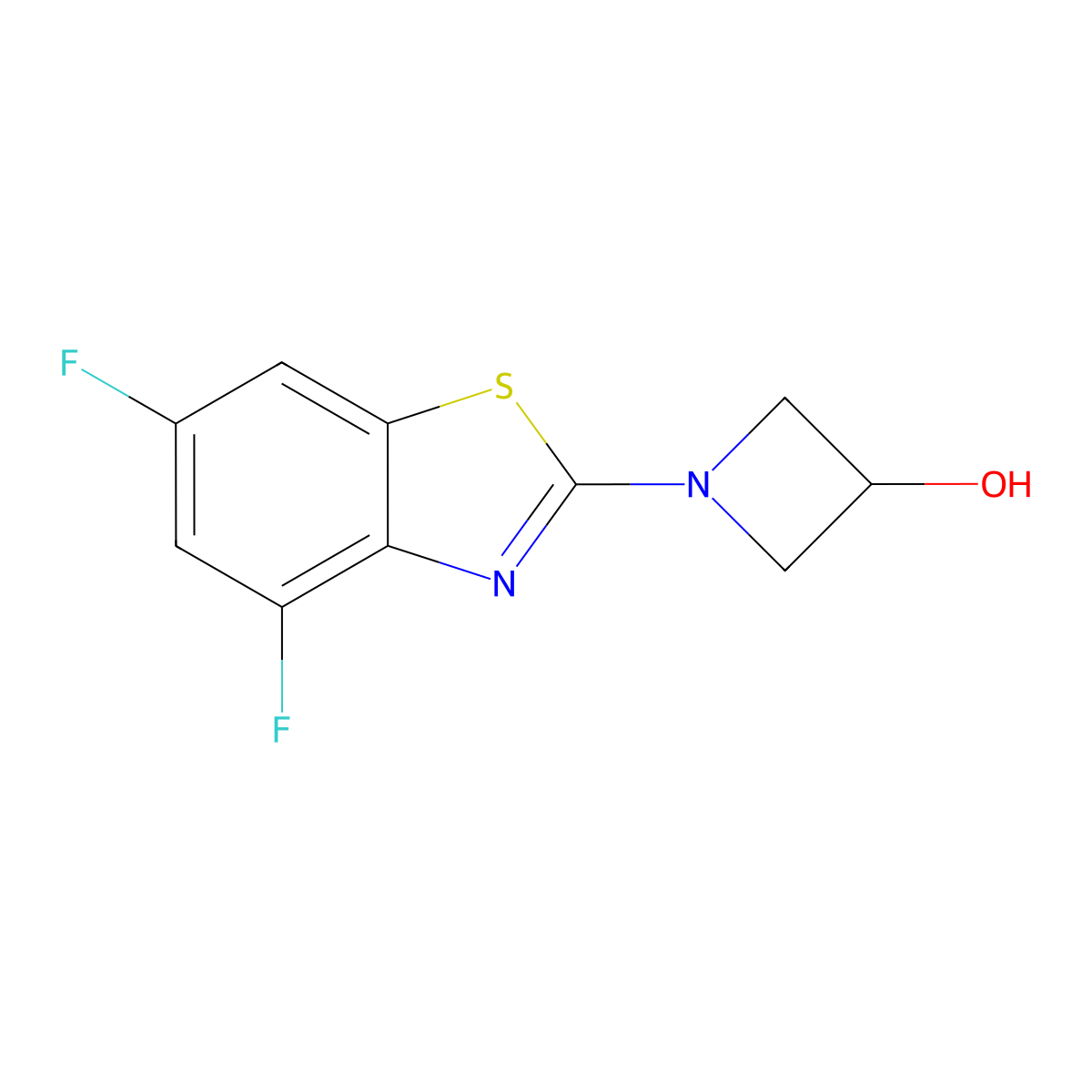 1-(4,6-Difluorobenzo[d]thiazol-2-yl)azetidin-3-ol molecular structure, CAS 1421498-56-7