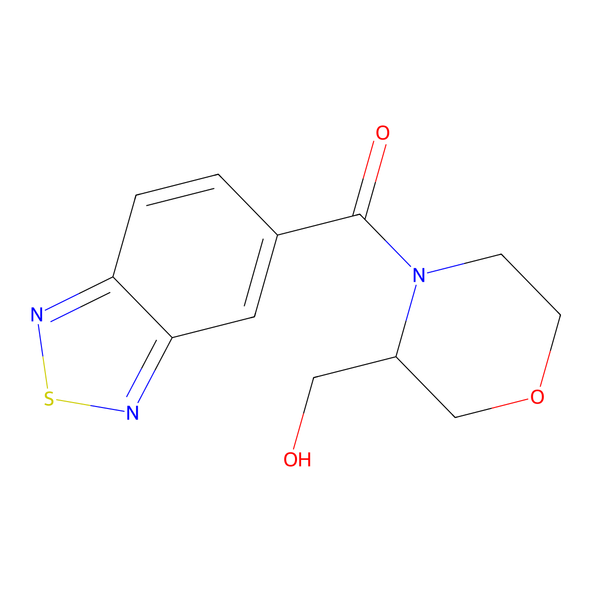 Benzo[c][1,2,5]thiadiazol-5-yl(3-(hydroxymethyl)morpholino)methanone molecular structure, CAS 1421498-61-4