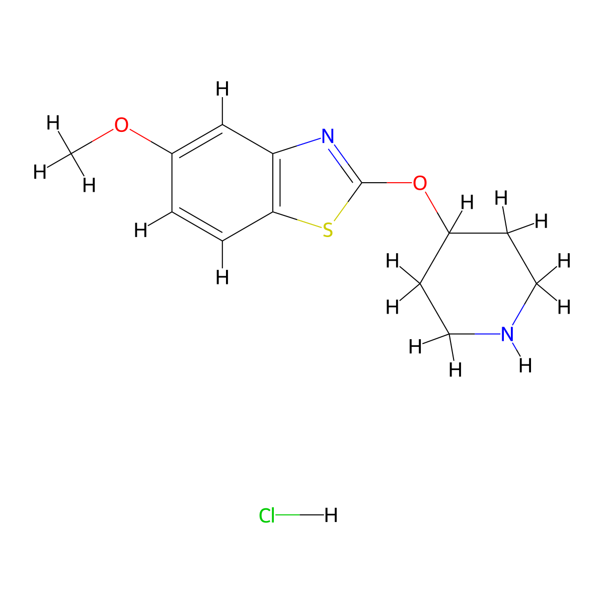5-Methoxy-2-(piperidin-4-yloxy)benzo[d]thiazole hydrochloride molecular structure, CAS 1421498-62-5