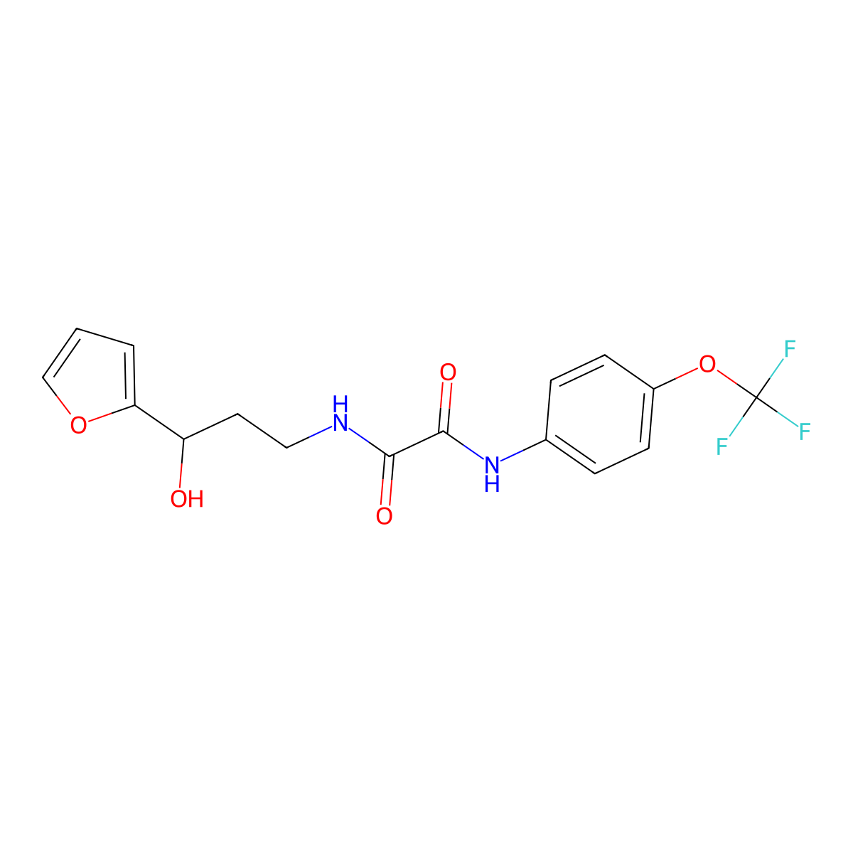 N1-(3-(furan-2-yl)-3-hydroxypropyl)-N2-(4-(trifluoromethoxy)phenyl)oxalamide molecular structure, CAS 1421498-67-0