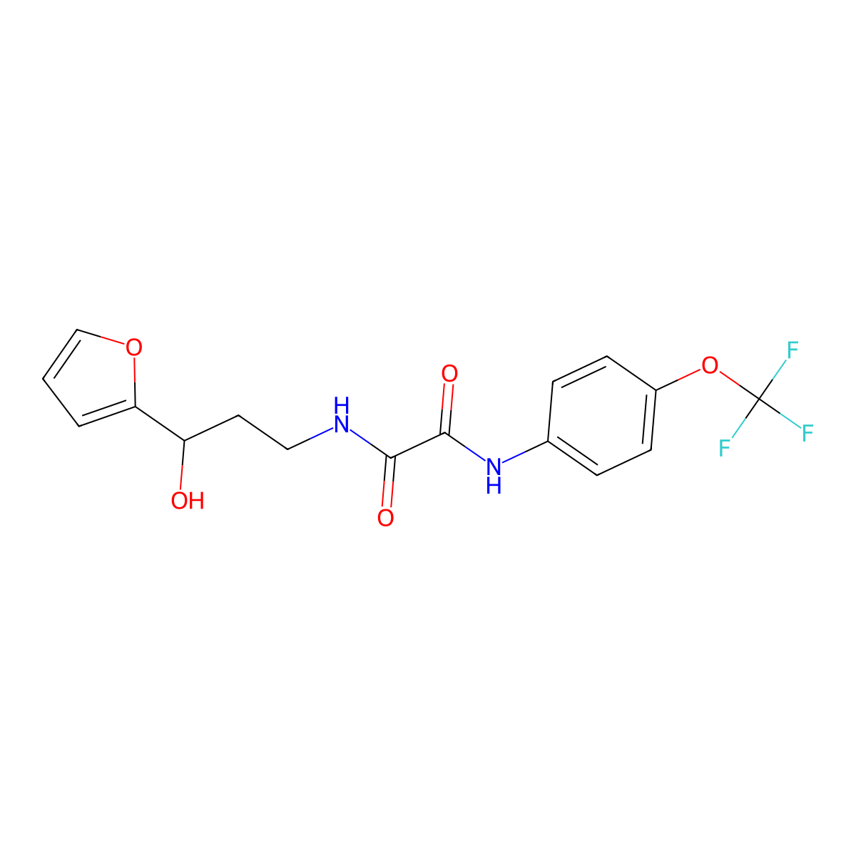 N1-(3-(furan-2-yl)-3-hydroxypropyl)-N2-(4-(trifluoromethoxy)phenyl)oxalamide molecular structure, CAS 1421498-67-0