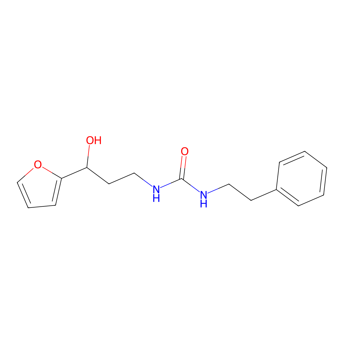 1-(3-(Furan-2-yl)-3-hydroxypropyl)-3-phenethylurea molecular structure, CAS 1421498-81-8
