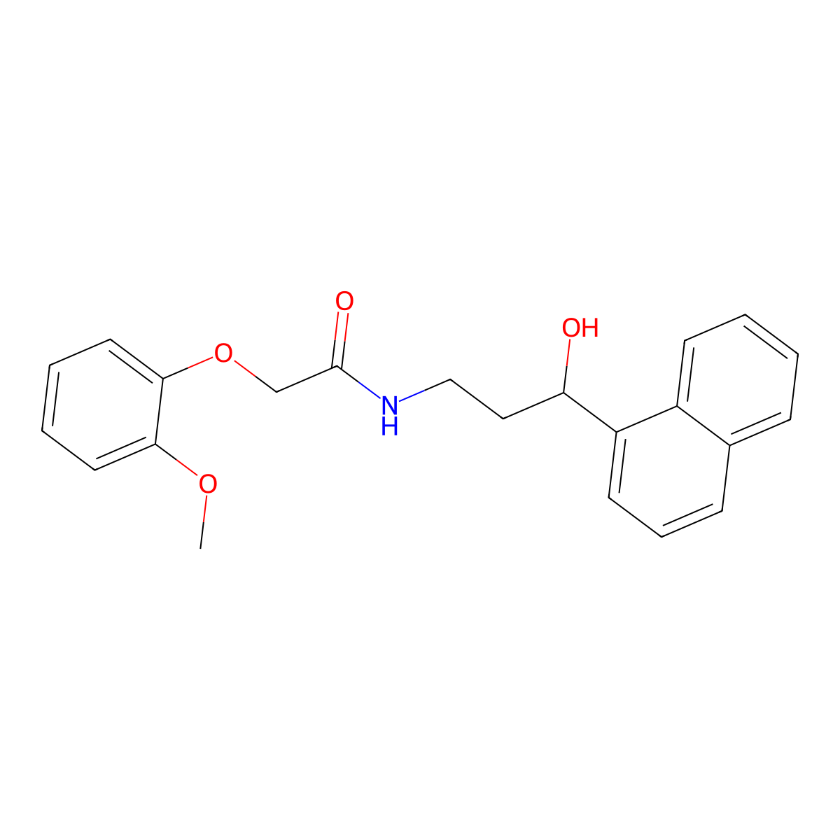 N-(3-hydroxy-3-(naphthalen-1-yl)propyl)-2-(2-methoxyphenoxy)acetamide molecular structure, CAS 1421499-03-7