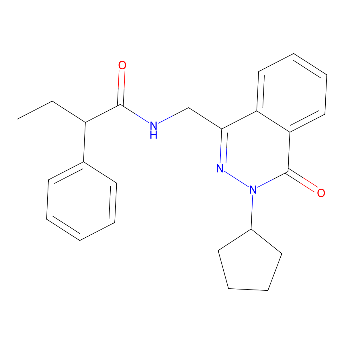 N-[(3-cyclopentyl-4-oxo-3,4-dihydrophthalazin-1-yl)methyl]-2-phenylbutanamide molecular structure, CAS 1421499-13-9