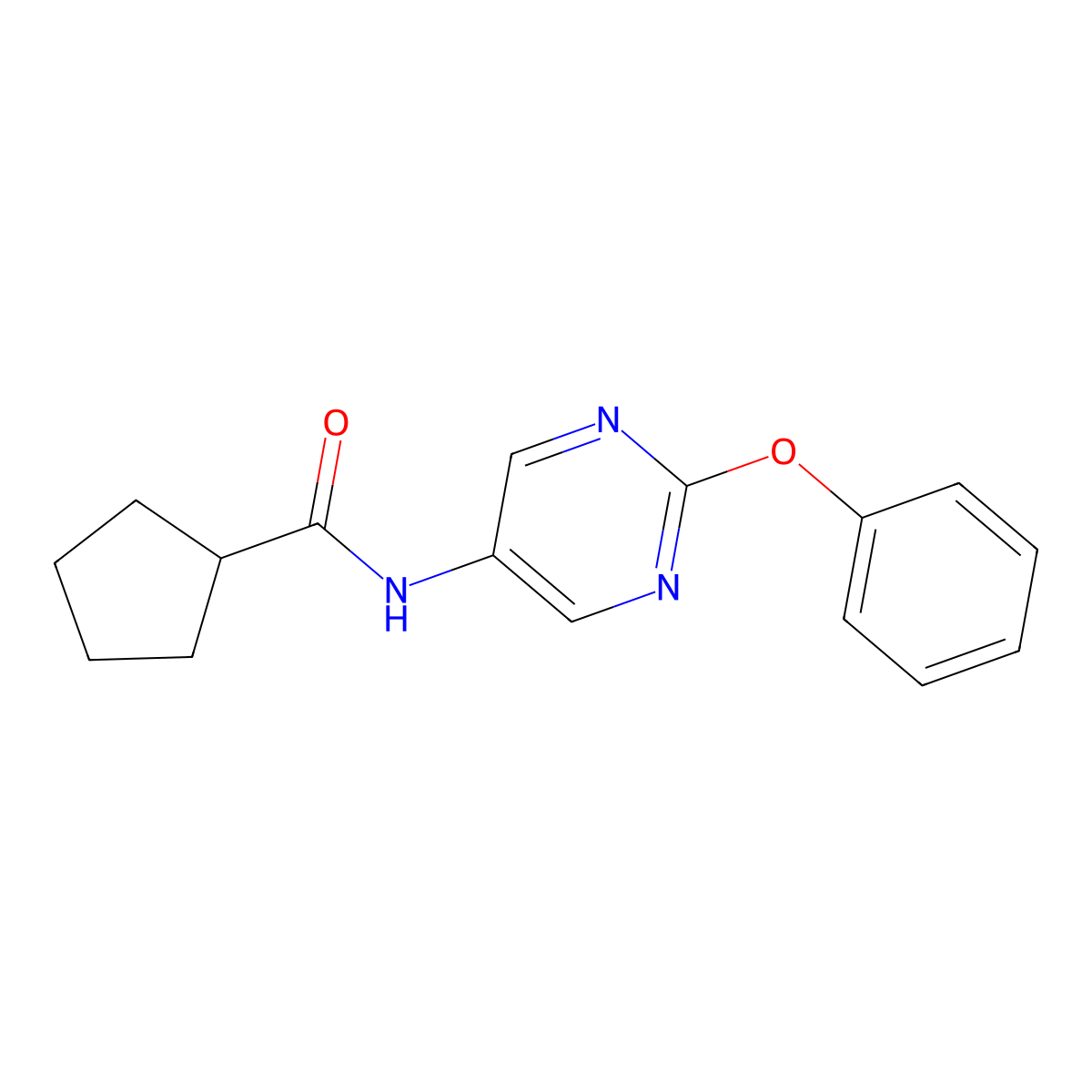 N-(2-phenoxypyrimidin-5-yl)cyclopentanecarboxamide molecular structure, CAS 1421499-26-4