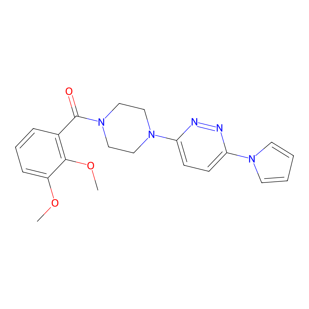 (4-(6-(1H-pyrrol-1-yl)pyridazin-3-yl)piperazin-1-yl)(2,3-dimethoxyphenyl)methanone molecular structure, CAS 1421499-52-6