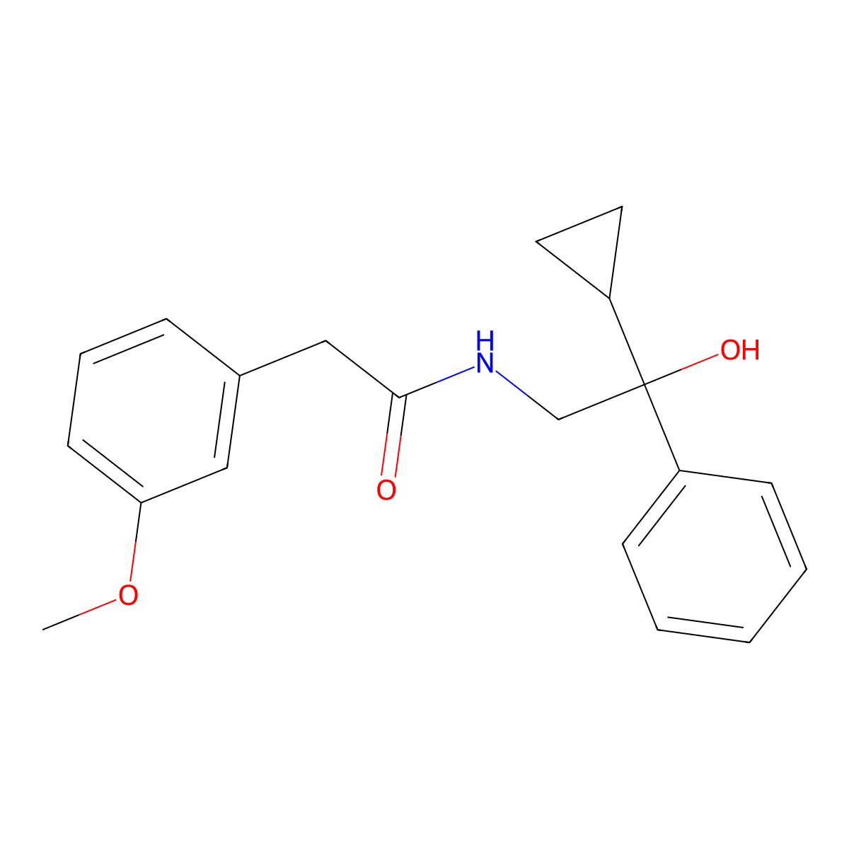 N-(2-cyclopropyl-2-hydroxy-2-phenylethyl)-2-(3-methoxyphenyl)acetamide molecular structure, CAS 1421499-56-0