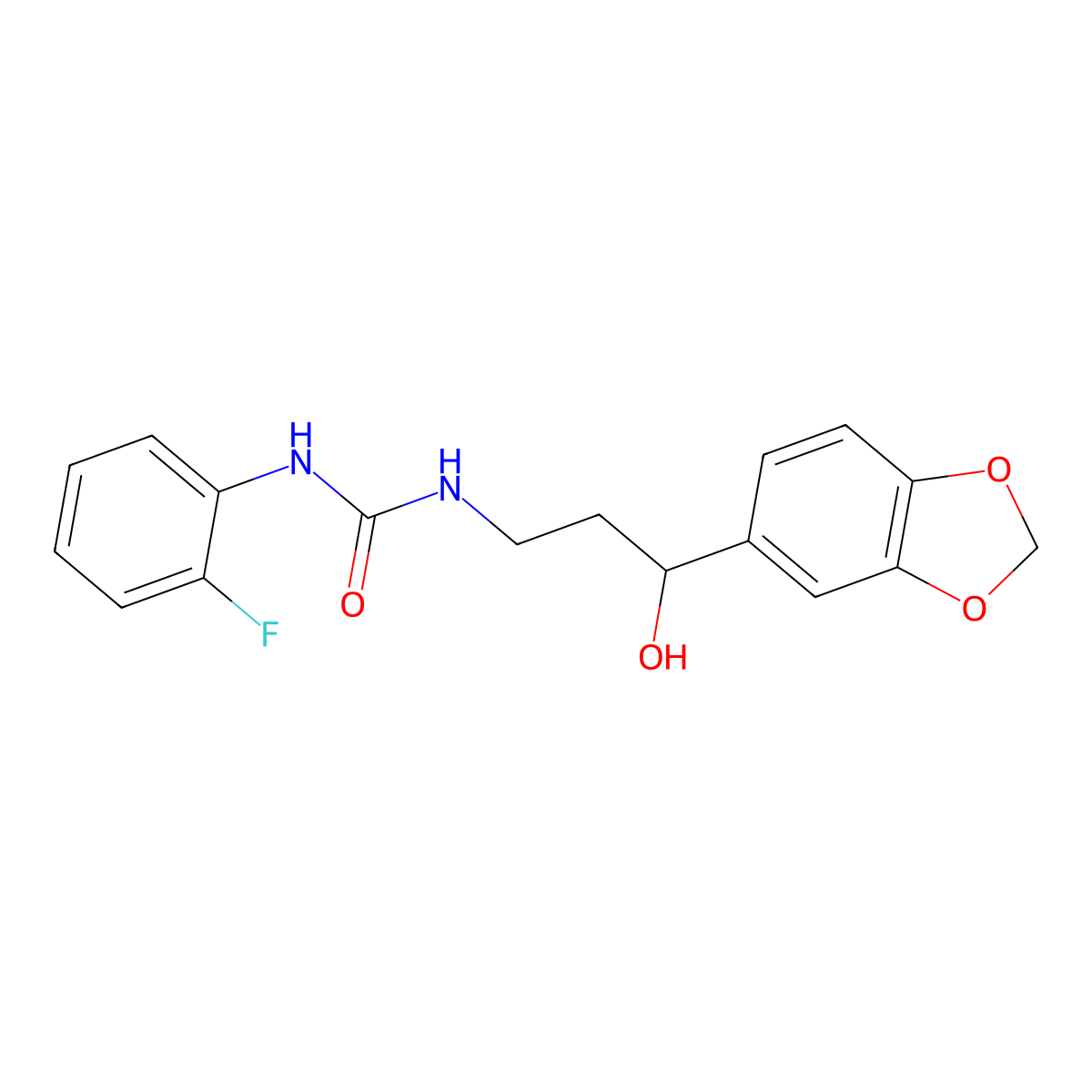 3-[3-(2H-1,3-Benzodioxol-5-YL)-3-hydroxypropyl]-1-(2-fluorophenyl)urea molecular structure, CAS 1421499-57-1