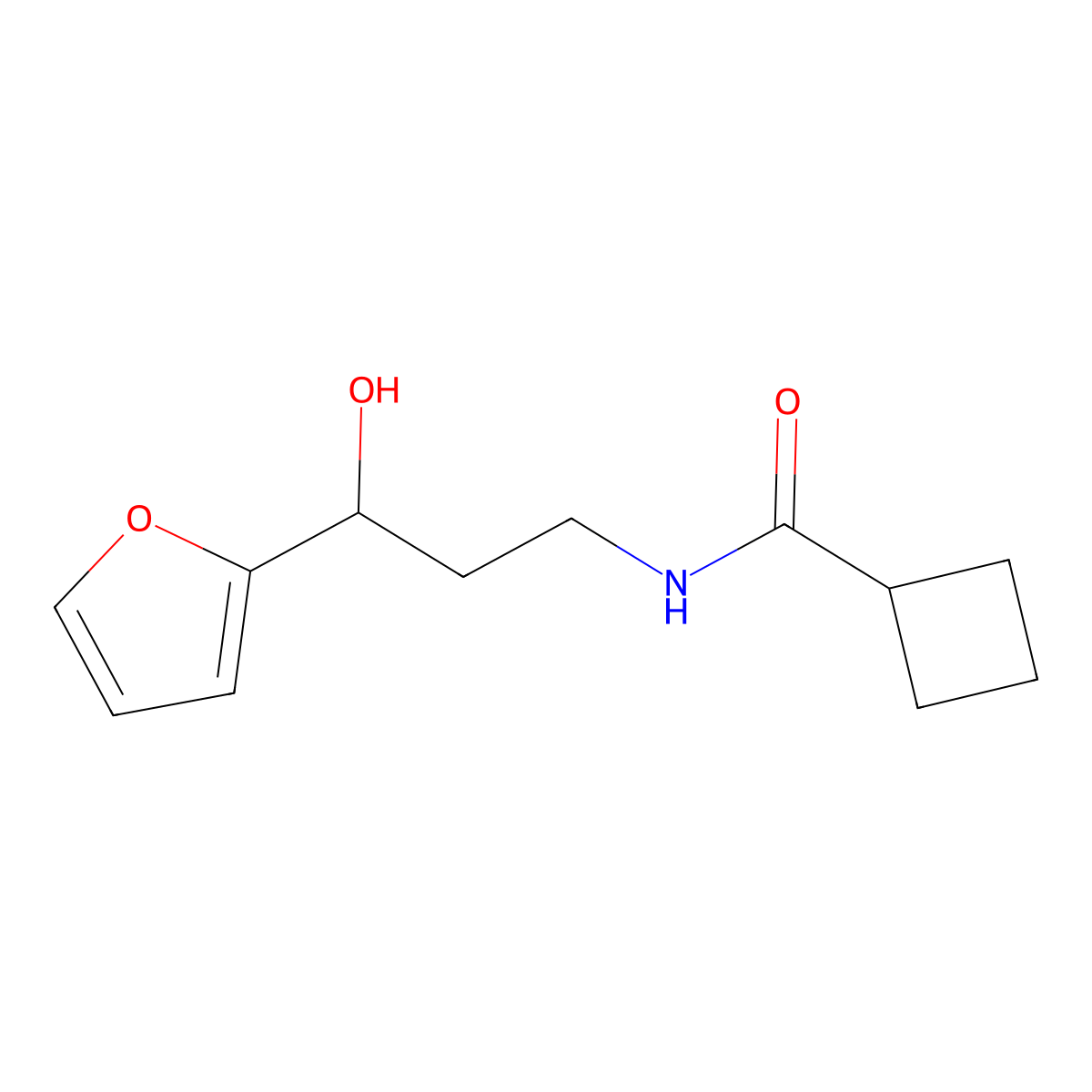 N-[3-(Furan-2-YL)-3-hydroxypropyl]cyclobutanecarboxamide molecular structure, CAS 1421499-59-3