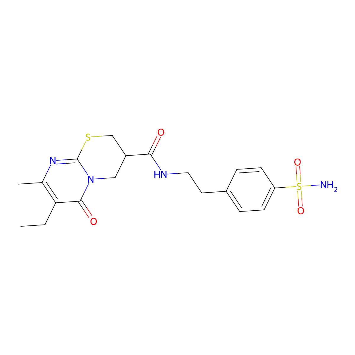 7-ethyl-8-methyl-6-oxo-N-(4-sulfamoylphenethyl)-2,3,4,6-tetrahydropyrimido[2,1-b][1,3]thiazine-3-carboxamide molecular structure, CAS 1421499-66-2