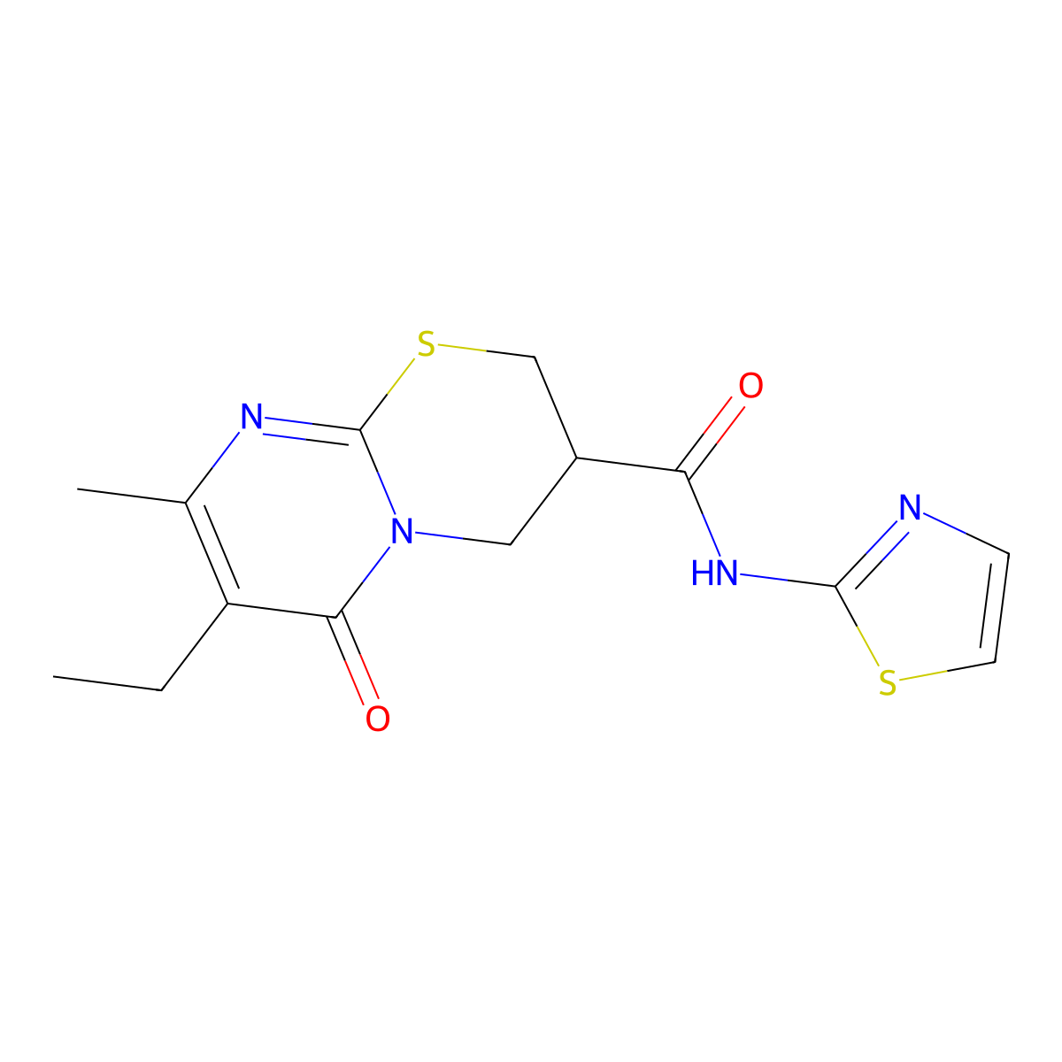 7-ethyl-8-methyl-6-oxo-N-(thiazol-2-yl)-2,3,4,6-tetrahydropyrimido[2,1-b][1,3]thiazine-3-carboxamide molecular structure, CAS 1421499-83-3