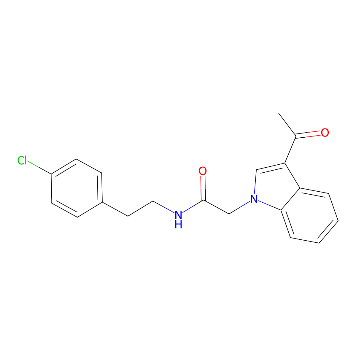 2-(3-acetyl-1H-indol-1-yl)-N-(4-chlorophenethyl)acetamide molecular structure, CAS 1421499-86-6