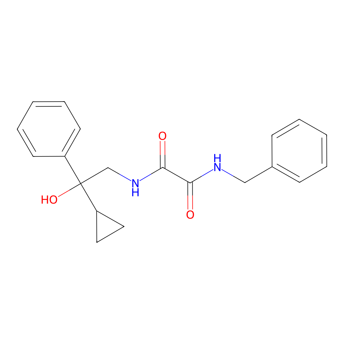 N1-benzyl-N2-(2-cyclopropyl-2-hydroxy-2-phenylethyl)oxalamide molecular structure, CAS 1421499-96-8