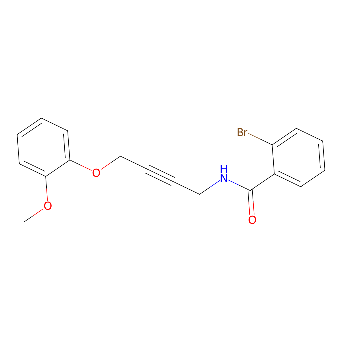 2-Bromo-N-[4-(2-methoxyphenoxy)but-2-YN-1-YL]benzamide molecular structure, CAS 1421500-06-2