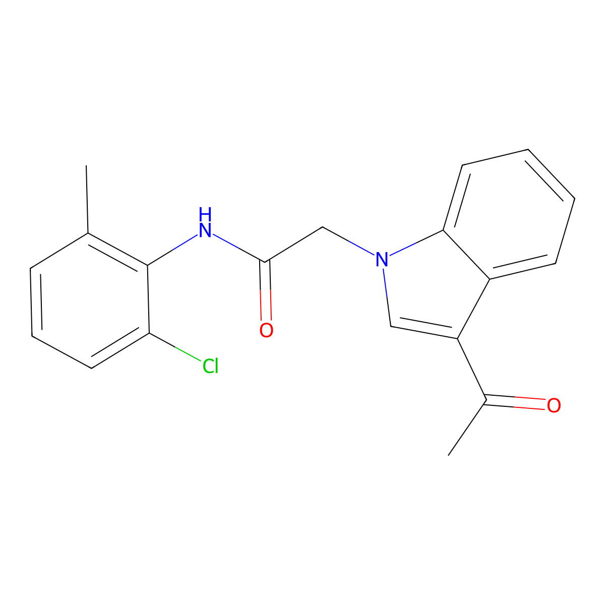 2-(3-acetyl-1H-indol-1-yl)-N-(2-chloro-6-methylphenyl)acetamide molecular structure, CAS 1421500-18-6