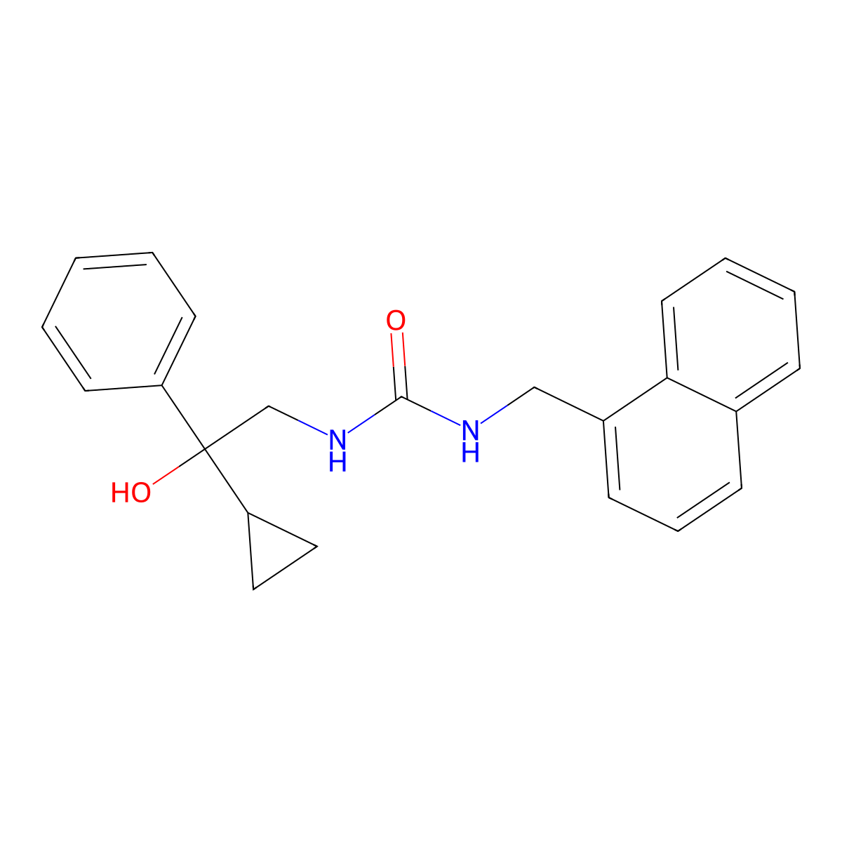 1-(2-Cyclopropyl-2-hydroxy-2-phenylethyl)-3-(naphthalen-1-ylmethyl)urea molecular structure, CAS 1421500-22-2