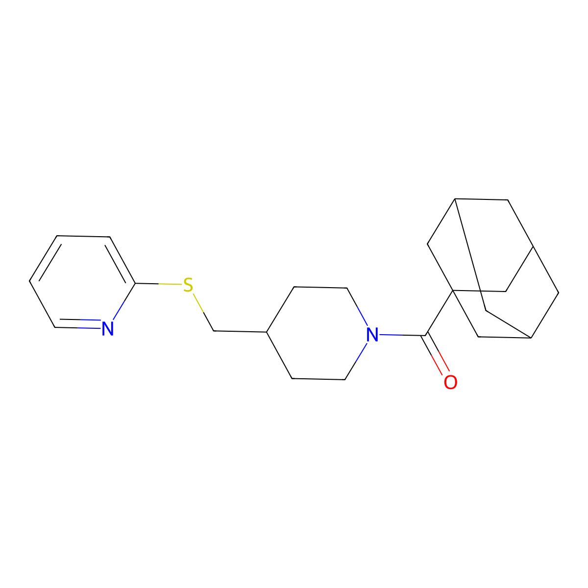 2-({[1-(Adamantane-1-carbonyl)piperidin-4-yl]methyl}sulfanyl)pyridine molecular structure, CAS 1421500-28-8