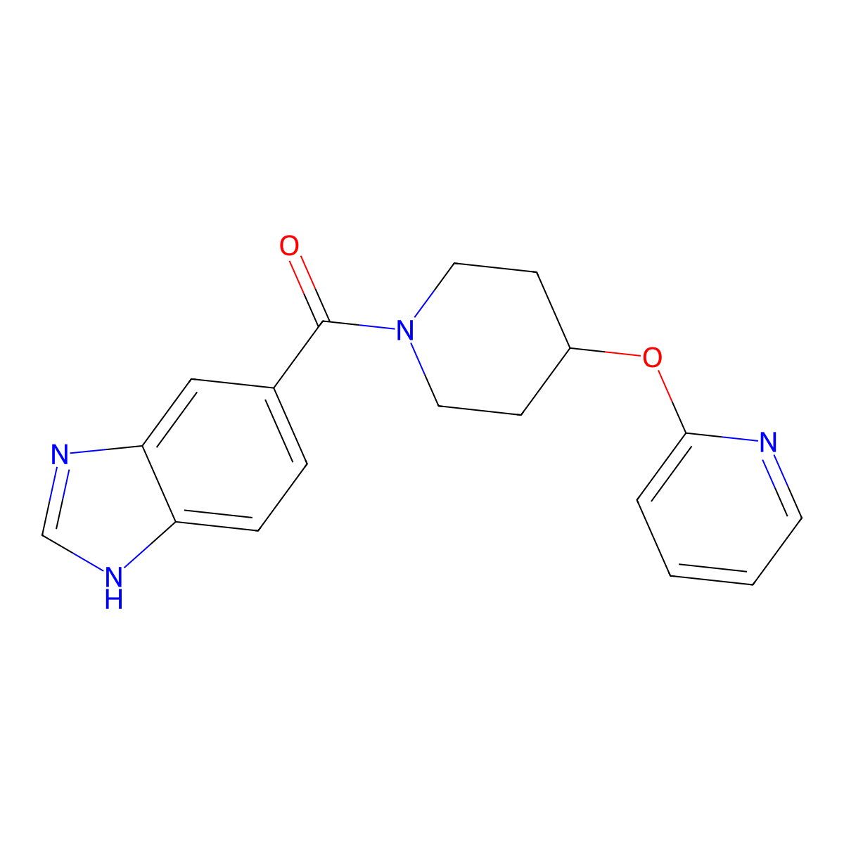 (1H-benzo[d]imidazol-5-yl)(4-(pyridin-2-yloxy)piperidin-1-yl)methanone molecular structure, CAS 1421500-48-2