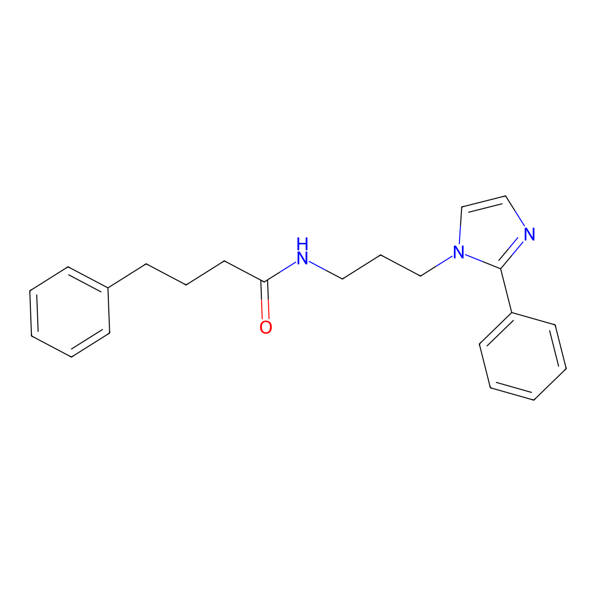 4-phenyl-N-(3-(2-phenyl-1H-imidazol-1-yl)propyl)butanamide molecular structure, CAS 1421500-51-7