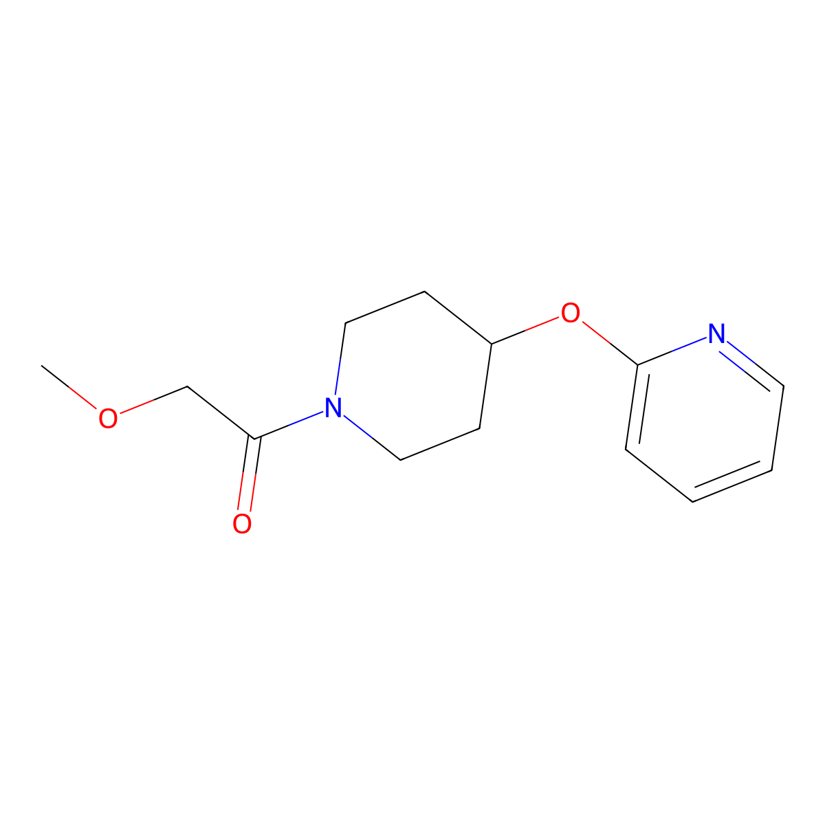 2-Methoxy-1-(4-(pyridin-2-yloxy)piperidin-1-yl)ethanone molecular structure, CAS 1421500-60-8