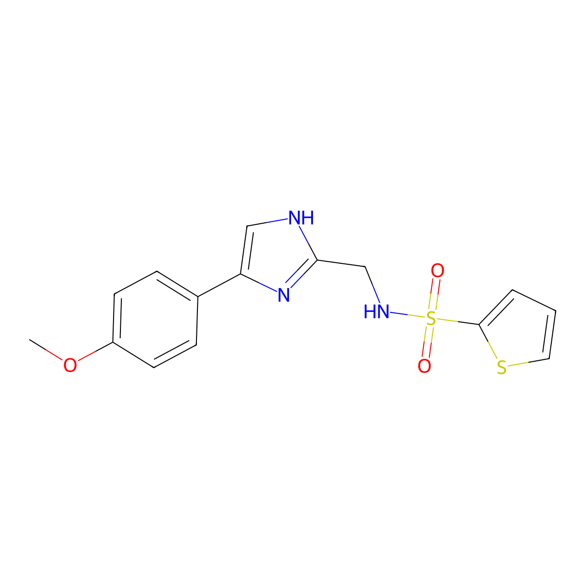N-((4-(4-methoxyphenyl)-1H-imidazol-2-yl)methyl)thiophene-2-sulfonamide molecular structure, CAS 1421500-68-6
