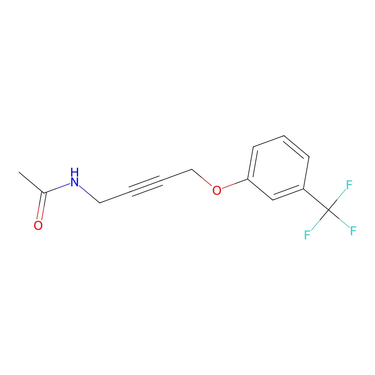 N-{4-[3-(Trifluoromethyl)phenoxy]but-2-YN-1-YL}acetamide molecular structure, CAS 1421500-73-3