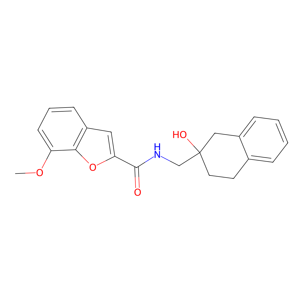 N-((2-hydroxy-1,2,3,4-tetrahydronaphthalen-2-yl)methyl)-7-methoxybenzofuran-2-carboxamide molecular structure, CAS 1421500-74-4