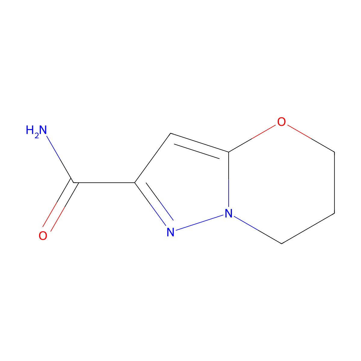 6,7-dihydro-5H-pyrazolo[5,1-b][1,3]oxazine-2-carboxamide molecular structure, CAS 1421500-78-8