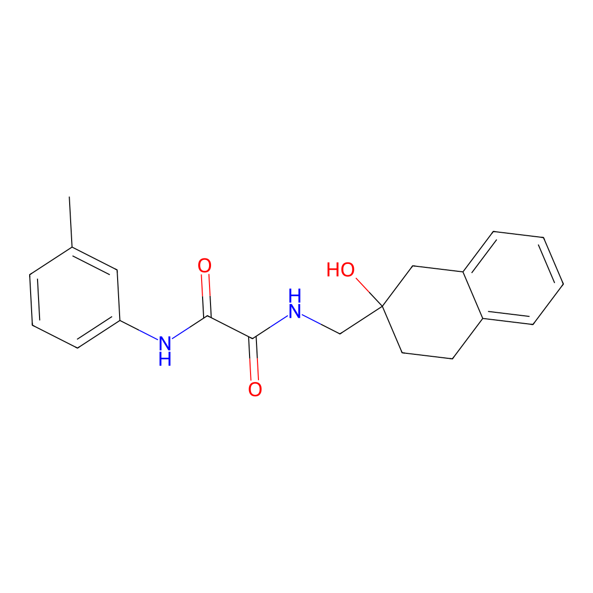N1-((2-hydroxy-1,2,3,4-tetrahydronaphthalen-2-yl)methyl)-N2-(m-tolyl)oxalamide molecular structure, CAS 1421500-92-6
