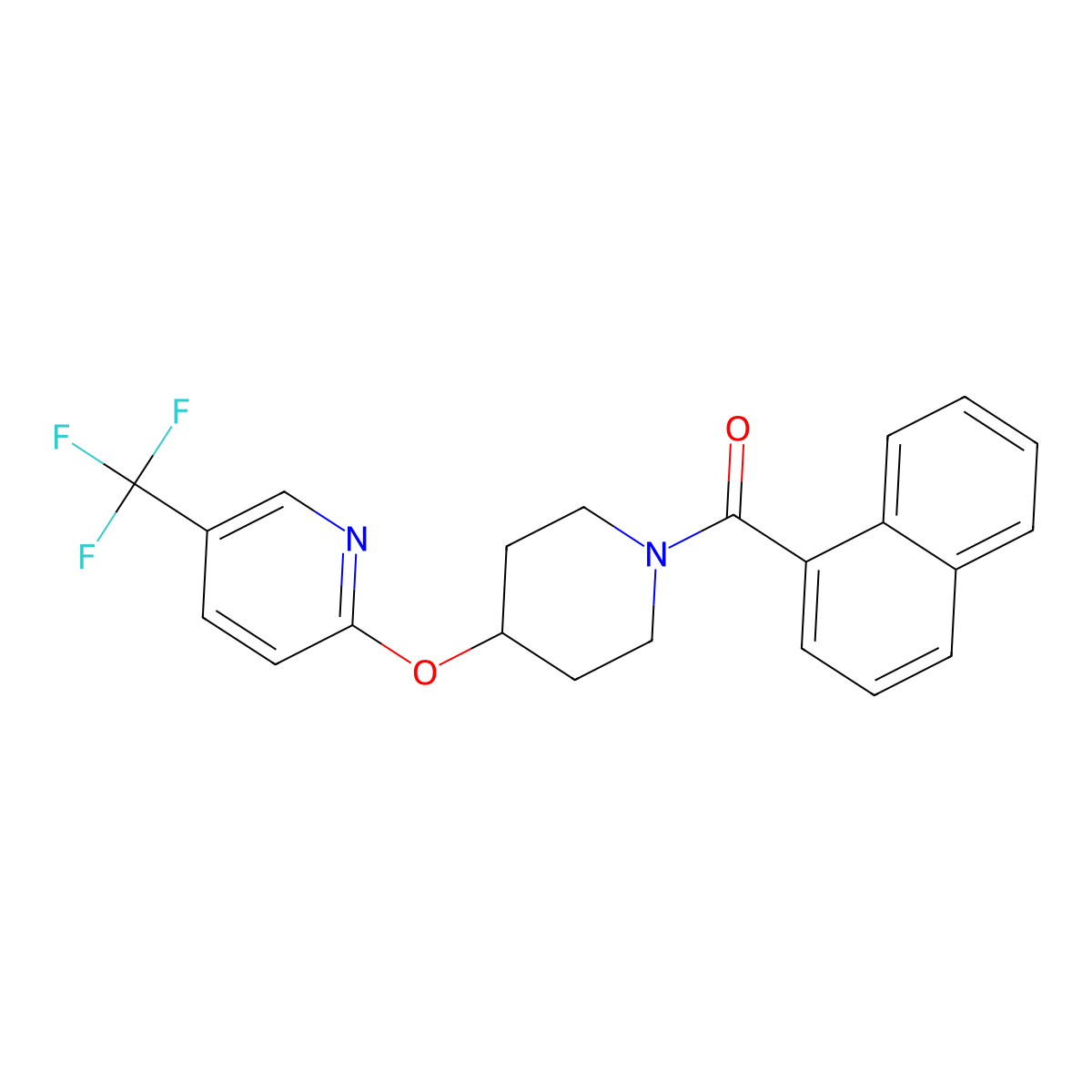 Naphthalen-1-yl(4-((5-(trifluoromethyl)pyridin-2-yl)oxy)piperidin-1-yl)methanone molecular structure, CAS 1421500-97-1