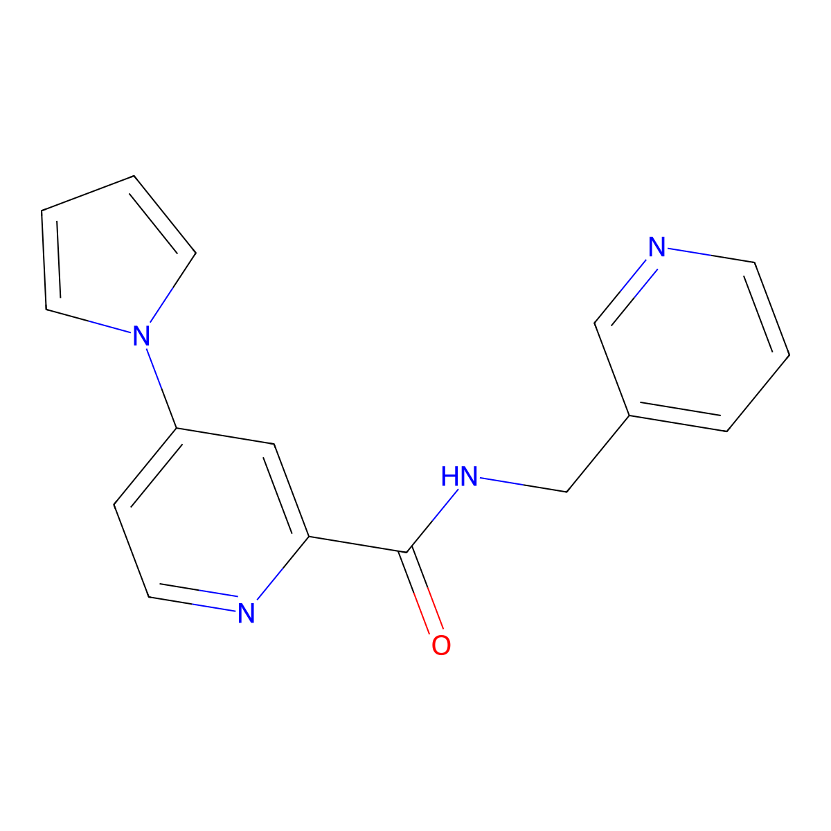 N-(pyridin-3-ylmethyl)-4-(1H-pyrrol-1-yl)picolinamide molecular structure, CAS 1421501-04-3