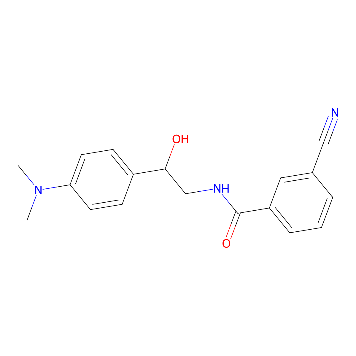 3-cyano-N-(2-(4-(dimethylamino)phenyl)-2-hydroxyethyl)benzamide molecular structure, CAS 1421501-06-5
