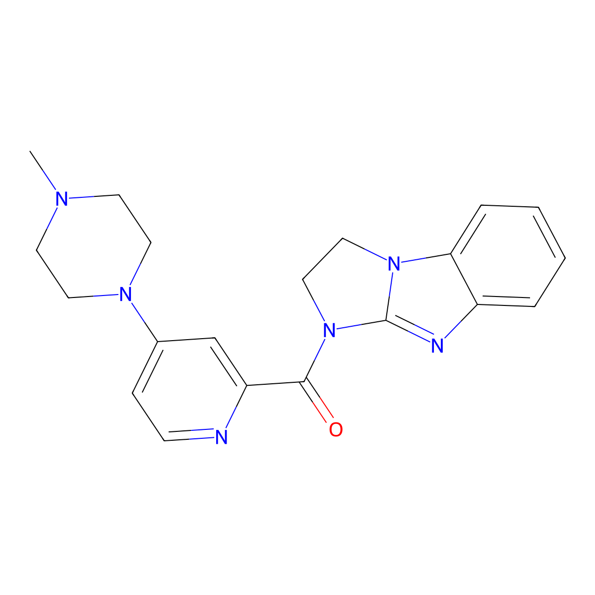 (2,3-dihydro-1H-benzo[d]imidazo[1,2-a]imidazol-1-yl)(4-(4-methylpiperazin-1-yl)pyridin-2-yl)methanone molecular structure, CAS 1421501-12-3
