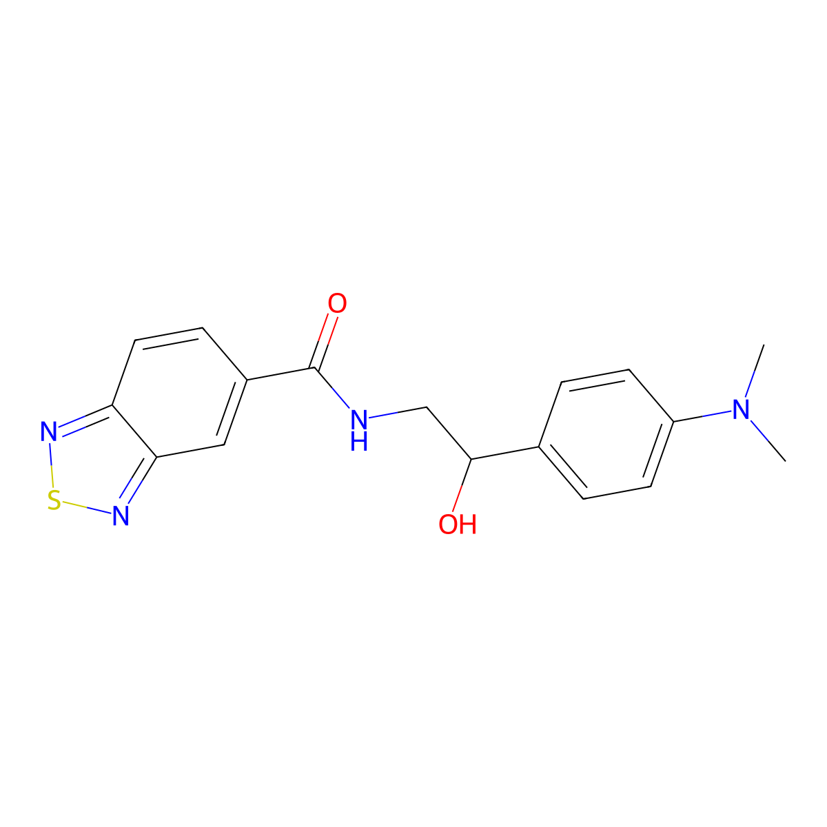 N-(2-(4-(dimethylamino)phenyl)-2-hydroxyethyl)benzo[c][1,2,5]thiadiazole-5-carboxamide molecular structure, CAS 1421501-16-7