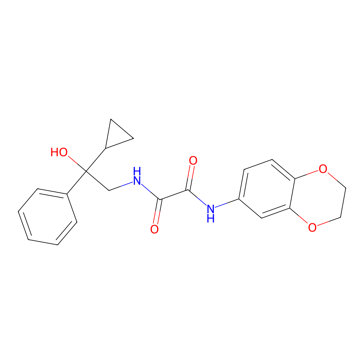 N1-(2-cyclopropyl-2-hydroxy-2-phenylethyl)-N2-(2,3-dihydrobenzo[b][1,4]dioxin-6-yl)oxalamide molecular structure, CAS 1421501-17-8