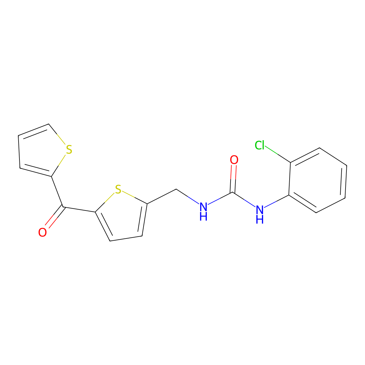 1-(2-Chlorophenyl)-3-{[5-(thiophene-2-carbonyl)thiophen-2-YL]methyl}urea molecular structure, CAS 1421501-37-2
