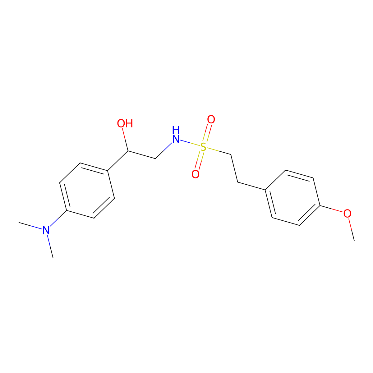 N-(2-(4-(dimethylamino)phenyl)-2-hydroxyethyl)-2-(4-methoxyphenyl)ethanesulfonamide molecular structure, CAS 1421501-47-4