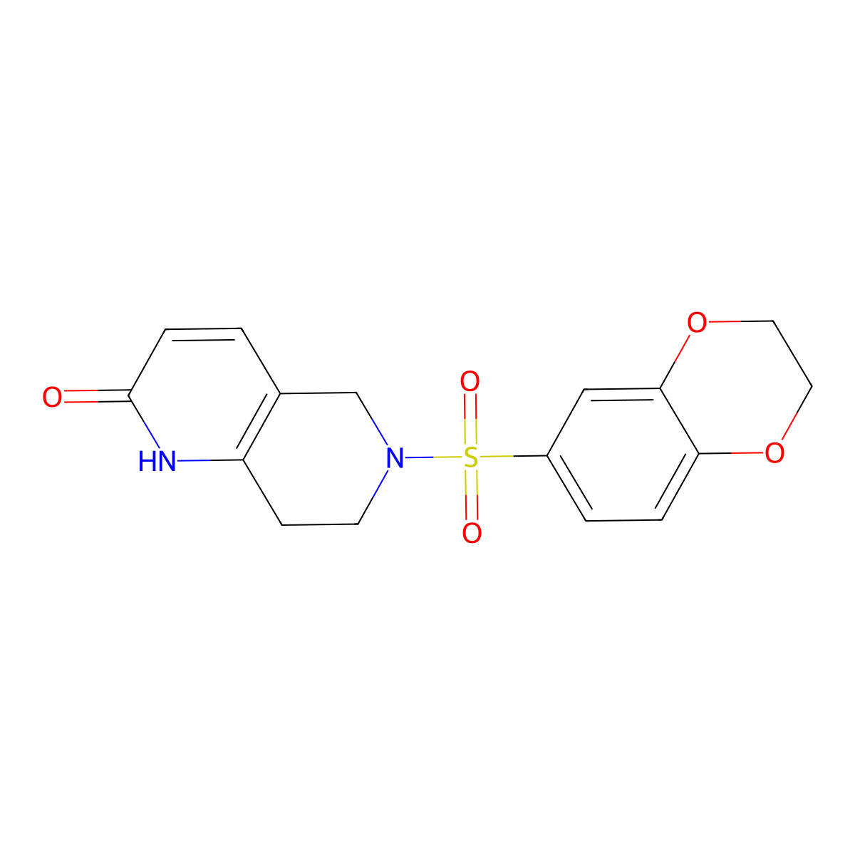 6-((2,3-dihydrobenzo[b][1,4]dioxin-6-yl)sulfonyl)-5,6,7,8-tetrahydro-1,6-naphthyridin-2(1H)-one molecular structure, CAS 1421501-52-1