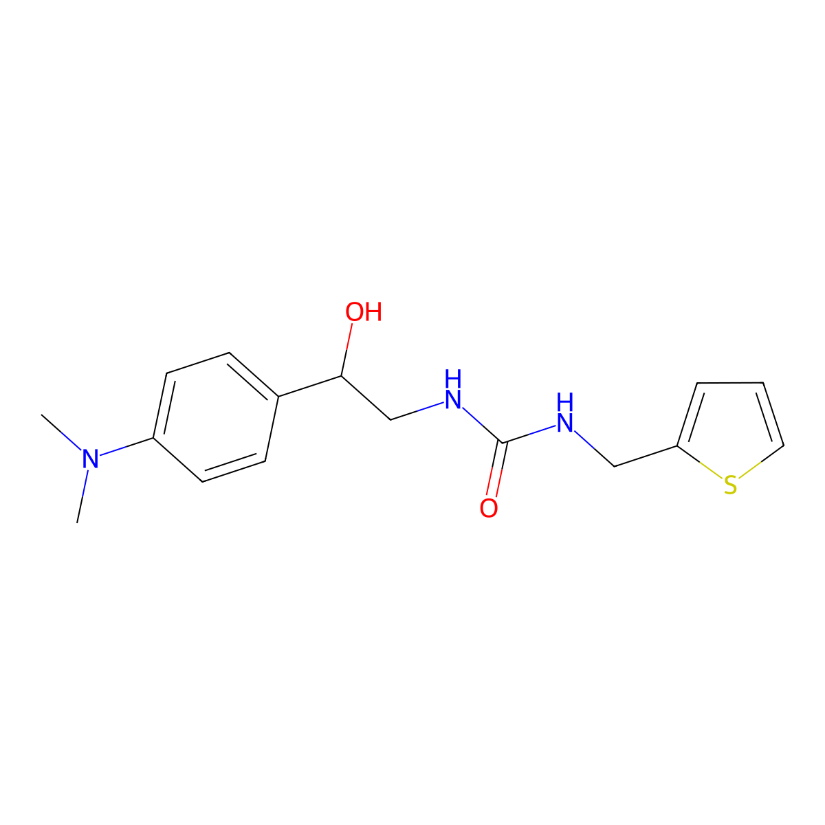 1-(2-(4-(Dimethylamino)phenyl)-2-hydroxyethyl)-3-(thiophen-2-ylmethyl)urea molecular structure, CAS 1421501-53-2