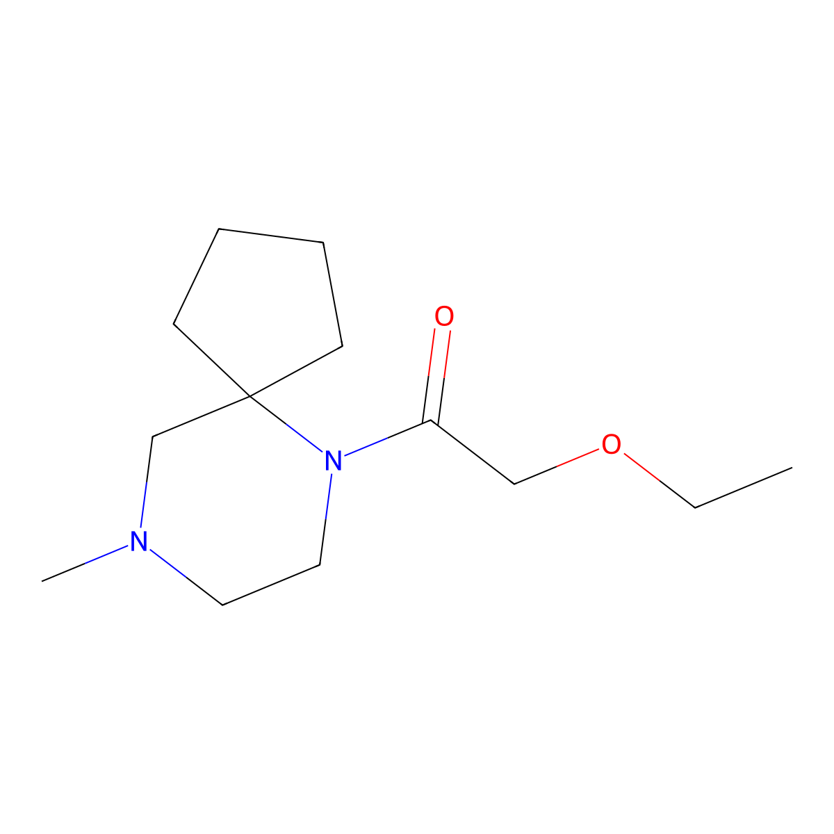 2-Ethoxy-1-{9-methyl-6,9-diazaspiro[4.5]decan-6-yl}ethan-1-one molecular structure, CAS 1421501-56-5