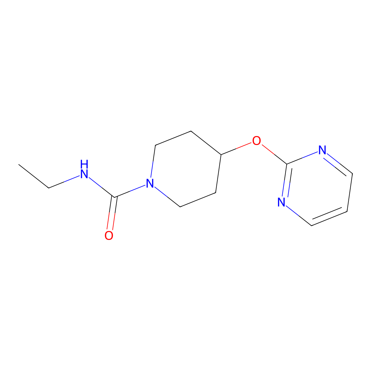 N-ethyl-4-(pyrimidin-2-yloxy)piperidine-1-carboxamide molecular structure, CAS 1421501-58-7
