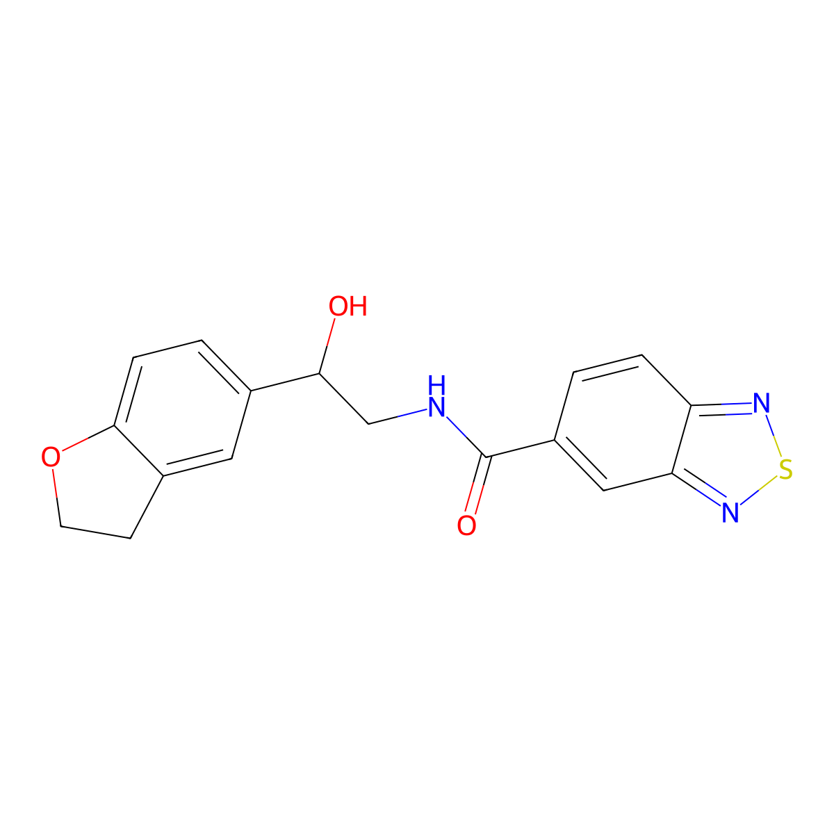 N-(2-(2,3-dihydrobenzofuran-5-yl)-2-hydroxyethyl)benzo[c][1,2,5]thiadiazole-5-carboxamide molecular structure, CAS 1421501-63-4